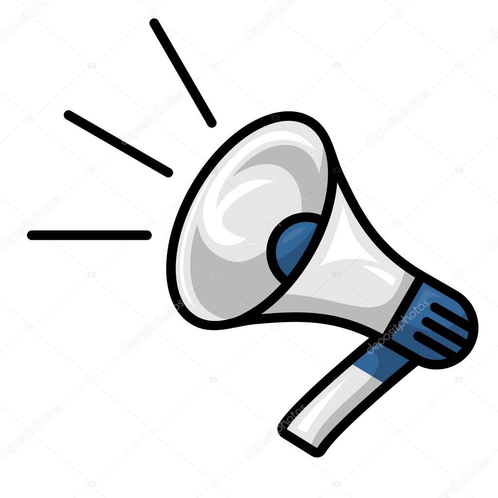 Illustration of a vector megaphone symbolizing advertising, marketing, and news concepts.