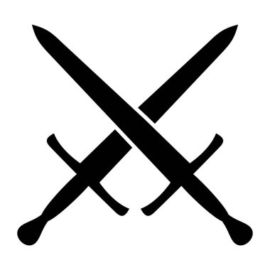 Çapraz kılıçlar logo etiket işareti vektör illüstrasyonu için beyaz arkaplan tasarımı elementinde izole edildi.
