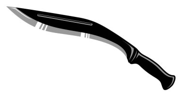 Kukri Ordusu Hayatta Kalma Mücadelesi Nepal Gurkha Kılıç Vektörü