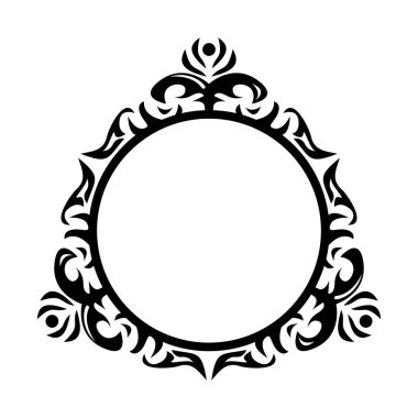 Dekoratif çerçeve Doğu tarzında tasarım için zarif vektör unsuru, metin için yer. Çiçekli siyah sınır. Davetiyeler ve tebrik kartları için dantelli illüstrasyon, lazer kesim ve oyma.