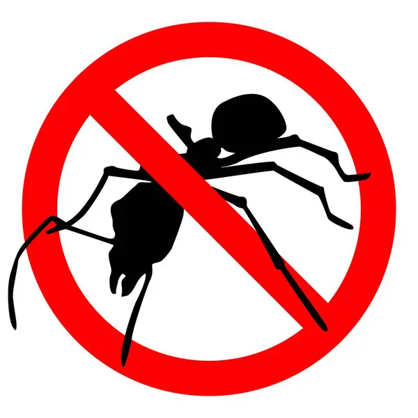 Karınca işareti yok, beyaz arka planda karınca simgesi ya da sembolü, dezenfeksiyon ya da böcek korumasını durdur