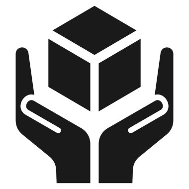 Kırılgan ikon, lojistik ve teslimat etiketleriyle ilgilen. Kırılgan paket, eller ve paket kutusu uyarı vektörü işareti