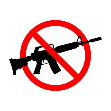 Silah kontrolü illüstrasyonu, yarı otomatik silah yasağı. Silah yasak, silah yasak silah yasak, silah yasak, silah yasak, silah yasağı işareti yasak..