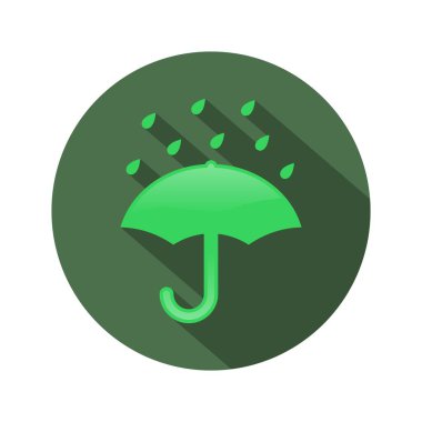 Şemsiye Simgesi. Kuru tut, Su Koruma Uyarısı. Suya Dayanıklı Şemsiye ve Yağmur Damlaları İşareti, Kırılgan, Dikkatli Ol, Sudan Uzak Tut. Düzenlenebilir Vuruş, Ölçeklenebilir Vektör Grafiksel EPS.