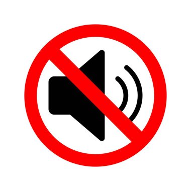 Gürültüyü düzenlenebilir ve ölçeklenebilir vektör EPS biçiminde yapmayın. Telefon işaretini sustur, sembolü kapat, sessizlik simgesi, gürültü yasağı, sessiz ol. Gürültü yasak, yasak işareti..