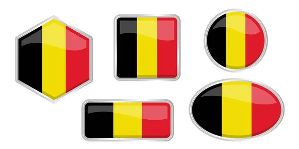 stock vector Belgian flag with various shapes vector eps for design element, decoration, banner, emblem, promotion, event, holiday, social media post, icon, poster, etc. Editable and scalable.