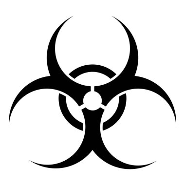 Biyolojik mikroorganizmalar, virüsler ya da toksinlerin yol açtığı biyolojik tehlike işareti ya da sembol. Basit düz vektör uyarı işareti Tehlikeli Biyolojik atık uyarısı. Tıbbi Atık