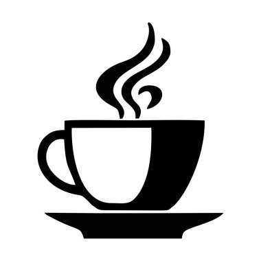 Temiz, siyah ve beyaz bir fincan kahve. Cappuccino, çay, kahve, bitkisel içecek, temiz pembe bir fincana dolduruldu ve boş bir arkaplanda izole edildi. Özelleştirilmiş vektör illüstrasyonu