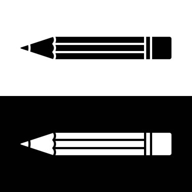 Düz Çizgi Çizgi Çizgi Sanatında Basit Kalem Silueti Simgesi. Tek Renk Tasarımı Beyaz ve Siyah Arkaplan, Düzenlenebilir ve Ölçeklenebilir Vektör EPS Grafik Tasarım Elemanı