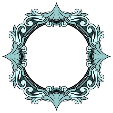 Dekoratif çerçeve Doğu tarzında tasarım için zarif vektör unsuru, metin için yer. Çiçekli siyah sınır. Davetiyeler ve tebrik kartları için dantelli illüstrasyon.