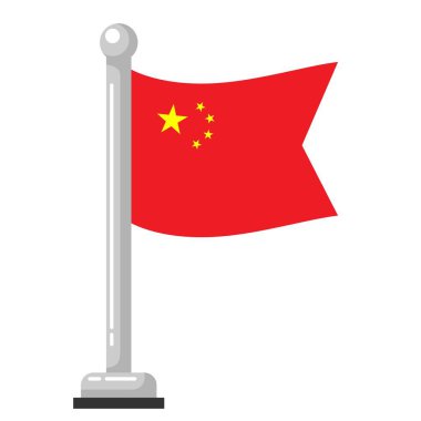 Beyaz arkaplanda izole edilmiş, düzenlenebilir ve ölçeklenebilir EPS dosyası olan küçük Çin bayrağı dalgalanması. Tasarım ihtiyaçlarınız için düz grafik ögeleri tasarlayın.