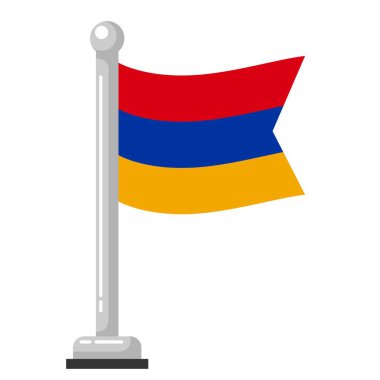 Kutupta Ermenistan Bayrağının Mini Simgesi, Beyaz Arkaplan, Düzenlenebilir ve Ölçeklenebilir EPS Biçimlendirmesi Grafik Tasarım Elemanları ve Yazdırma için İdeal