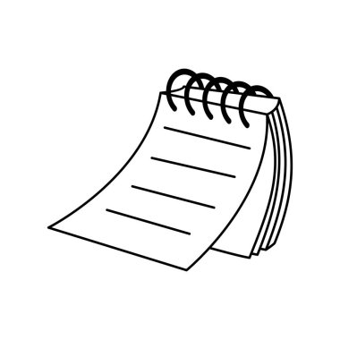 Düz Çizgi Sanat Defteri Simgesi, Düzenlenebilir ve Ölçeklenebilir Vektör EPS, Beyaz Arkaplanda izole edilmiş, Grafik Tasarım, Logolar, Amblemler ve Kırtasiye Kullanımı için İdeal