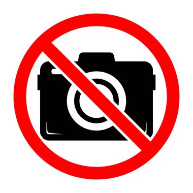 Kamera Simgesi, Kısıtlı Alanlar için Çizilmiş Sembol, Beyaz Arkaplanda İzole Edilmiş, Fotoğraf İşareti Vatandaşlık Şablonu Yasaklama İşareti Yok