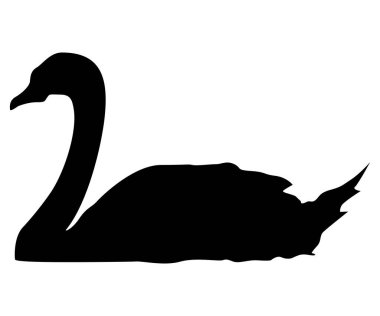 Minimalist Siyah ve Beyaz Ördek Silueti. Beyaz, Düzenlenebilir Logolar, Posterler ve Sanat Projeleri İçin EPS İzole Edilmiş Yüzen Su Kuşunun Vektör İllüstrasyonu