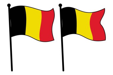 Bayrak direkleri üzerinde Belçika Bayrak Simgelerinin Çok Yönlü Koleksiyonu - Beyaz Arkaplanda Çeşitli Biçimlere sahip Tam Düzenlenebilir ve Ölçeklenebilir EPS, Logo, Olay, Şablon ve Markalaşma Tasarımı için idealdir