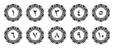 Beyaz Arkaplanda Süslü Tasarımlı Lüks Arap Rakamları. Zarif Arkaplanlar, Kapaklar ve Sayfa Dekorasyonu için Premium Düzenlenebilir ve Ölçeklenebilir Vektör İllüstrasyonu