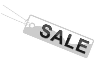 Reklam ve Pazarlama için Satış Etiketi Simgesi, Promo ve İndirim için Basit Vektör Etiketi, Beyaz Arkaplanda Düzenlenebilir ve Ölçeklenebilir EPS Grafiği İzole EPS