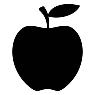 Apple Fruit Simgesi Düz Silüet Biçimli, Basit ve Temiz Vektör İllüstrasyonu, Düzenlenebilir ve Ölçeklenebilir EPS Dosyası, Beyaz Arkaplanda İzole Edilebilir, Logolar ve Tasarım Projeleri İçin Mükemmel