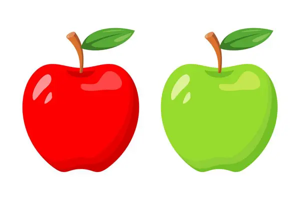 Kırmızı ve Yeşil Apple Simge Kümesi, Logo, Sembol, Poster ve Markalaştırma, Düzenlenebilir ve Ölçeklenebilir Vektör Resimleri Canlı Pembe Arkaplanda İzole Edildi