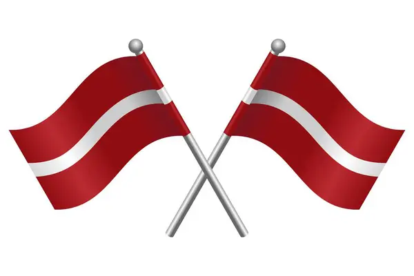 Siyah Polonyalıların üzerine iki Letonya Bayrağı Geçildi Olay, Logo ve Şablon Tasarımı, Düzenlenebilir Ölçeklenebilir EPS için Basit Vektör Simgesi, Beyaz Arkaplanda İzole EPS
