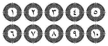 Beyaz Arkaplanda Süslü Tasarımlı Lüks Arap Rakamları. Zarif Arkaplanlar, Kapaklar ve Sayfa Dekorasyonu için Premium Düzenlenebilir ve Ölçeklenebilir Vektör İllüstrasyonu