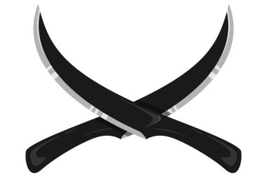 Çapraz kılıçlar logo etiket işareti vektör illüstrasyonu için beyaz arkaplan tasarımı elementinde izole edildi