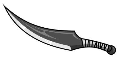 Düz dizayn edilmiş Arap, korsan ve cellat kılıçlarının vektör siluetleri beyaz arka planda izole edilmiş..