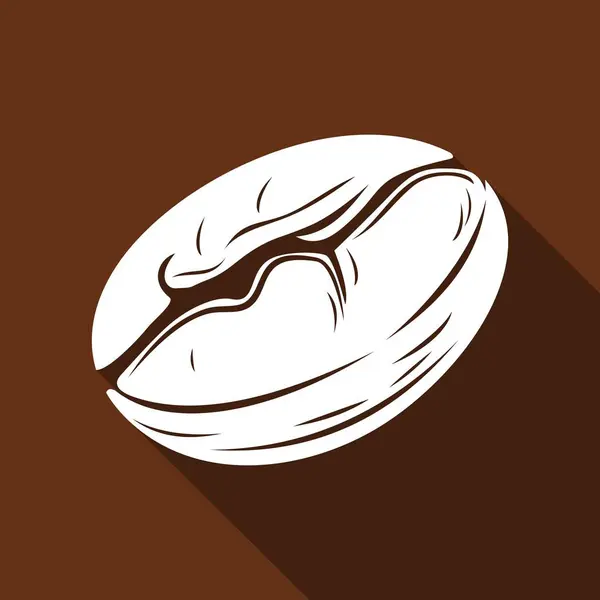 Brown Coffee Bean Silhouette with Shadow, Vector Illustration in EPS Format, Simgesel Simge, Logo, Rozet, Etiket, Sembol ve Marka Tasarım İçin Arkaplan