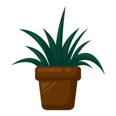 Saksı bitkisi çizimi beyaz arkaplanda izole edildi. Simgeler, logolar, işaretler, çıkartmalar ve şablonlar için mükemmel. Tasarım projeleri için düzenlenebilir ve ölçeklenebilir EPS dosyası.