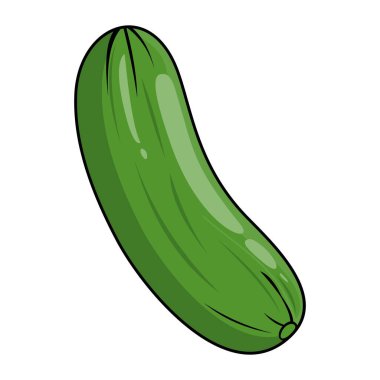 Basit Düz Salatalık Simge Simgesi Resimlendirmesi Beyaz Arkaplanda İzole Edildi