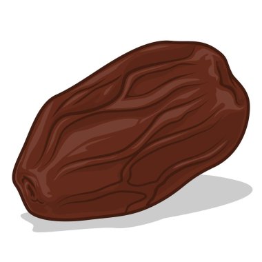 Kara Tarih Palm Fruit: Beyaz Arkaplan üzerinde izole edilmiş, Modelleştirilmiş, Minimalist 2D Vraphic Illustration EPS dosyası Düz Tasarım ve Egzotik Arkaplan