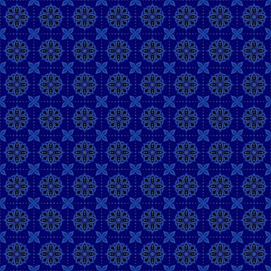 Mavi renkli geometrik etnik süslemesi olan zarif, pürüzsüz vektör arka planı, İslami sanat, tekstil kumaşı, duvar kağıtları, ambalaj kağıdı ve baskı tasarımı için mükemmel.