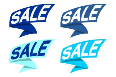 Beyaz Arkaplan, Düzenlenebilir ve ölçeklenebilir EPS Dosyası Üzerinde İzole edilmiş, El Sallama veya Katlanmış Kurdele Tasarımı Şablonu Basit İndirimli Etiket Şablonu