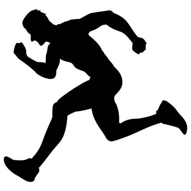 Siyah Koşu Sporcusu Siluet Vektörü, Spor Salonu Sembolü, EPS Sağlık, Chase veya Spor Salonu Tasarımı Düzenleme Dosyası, Ayrı Biçim