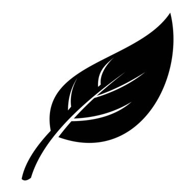 Leaf Silhouette Vector Illustration Black and White Icon, Simple Nature Symbol for Logo, Eco Design, Decoration, Stencil Template, Laser Cut, CNC, Sticker, and Graphic Element