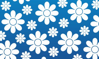 Çiçeklerin ve çiçek şekilli bulutların arkaplanı. Modern sanat arka plan şablon vektör elemanı. Çiçek deseni.