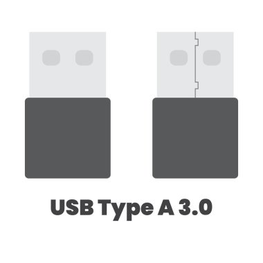 Vektör simgesi USB Tipi A Cep telefonu için kablo bağlantısı USB Tipi-A.