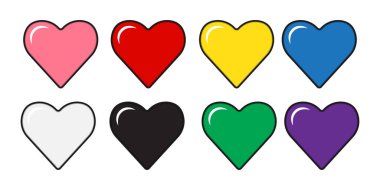 Aşkın ve kalbin modern simgesini mora boyayalım. Beyaz bir geçmişi var. Web sitesi simgeleri ve dijital varlıklar.