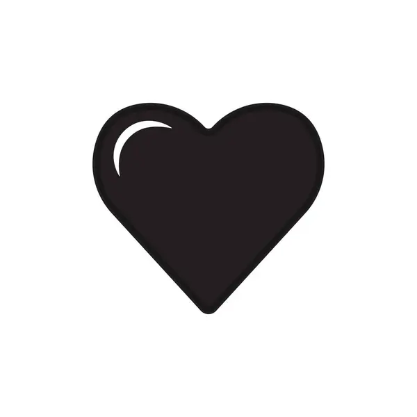 Aşkın ve kalbin ana hatlarıyla siyahlar içindeki modern simgesi. Beyaz bir geçmişi var. Web sitesi simgeleri ve dijital varlıklar.