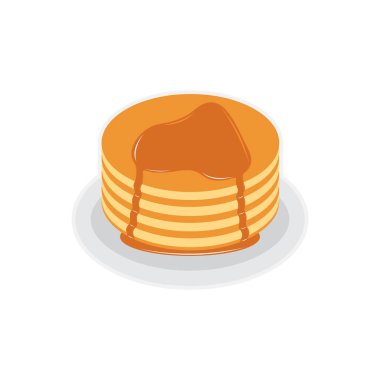 Karamelli gözleme ve akçaağaç şurubu tatlı vektör çizimi. Lezzetli bir tatil pastası.