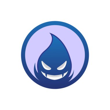 Kötü yangın maskotu esport logosu tasarımı. Şeytan Ateşi ve Şeytan Alev Logosu.