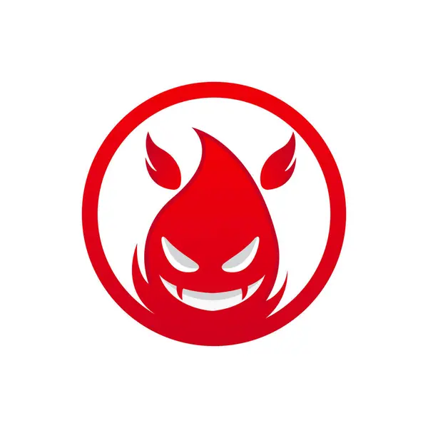 Kötü yangın maskotu esport logosu tasarımı. Şeytan Ateşi ve Şeytan Alev Logosu.