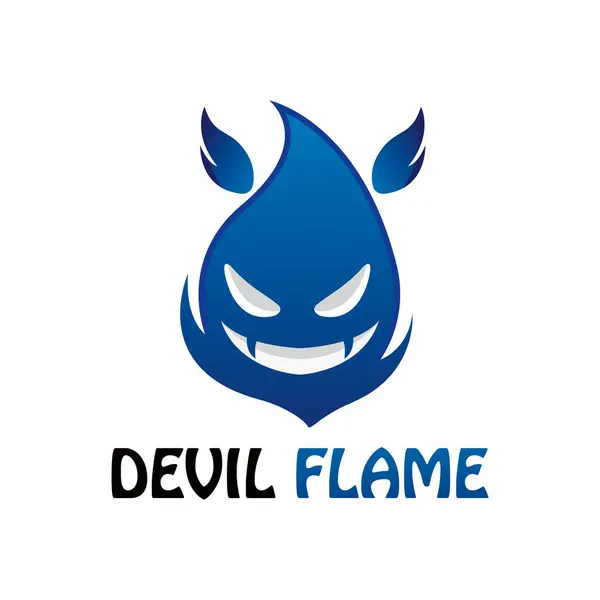 Kötü yangın maskotu esport logosu tasarımı. Şeytan Ateşi ve Şeytan Alev Logosu.