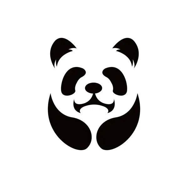 Bebek panda yüz logo şablonu. Bebek panda simgesi yüz. Asya ayı. Panda baş beyaz arka plan üzerinde izole