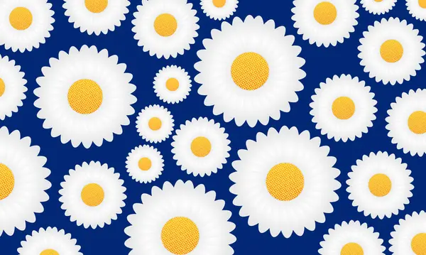 Daisy çiçek vektör desenli illüzyon çiçek arkaplanı.