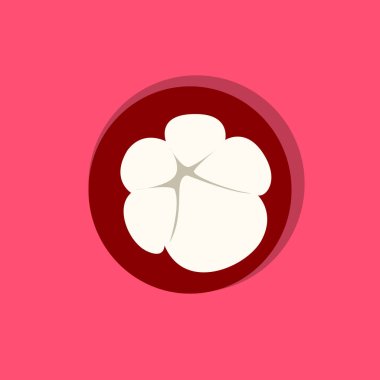 Mor Mangosteen Meyve İzole Vektörü