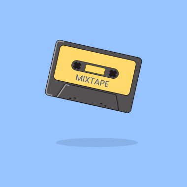 Ses kaseti izole edilmiş vektör eski müzik retro çalar. Retro müzik kasedi 80 'lerin boş kaseti.