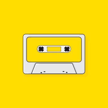 Ses kaseti izole edilmiş vektör eski müzik retro çalar. Retro müzik kasedi 80 'lerin boş kaseti.