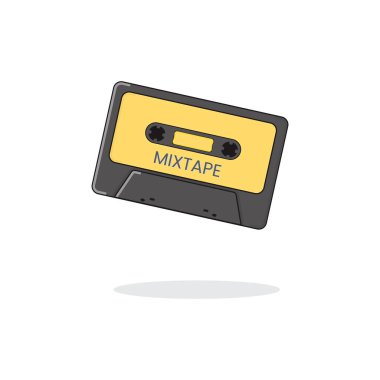 Ses kaseti izole edilmiş vektör eski müzik retro çalar. Retro müzik kasedi 80 'lerin boş kaseti.